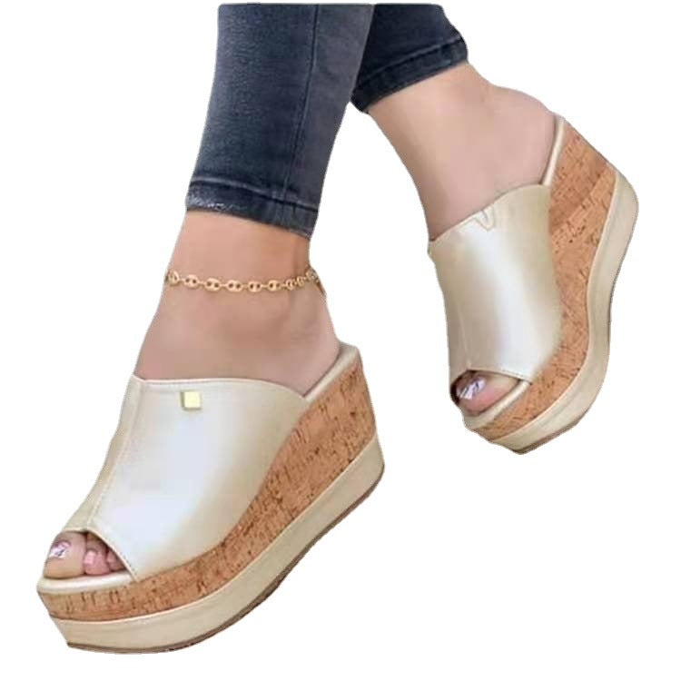 Women's High-Heels And Thick Soles Slippers