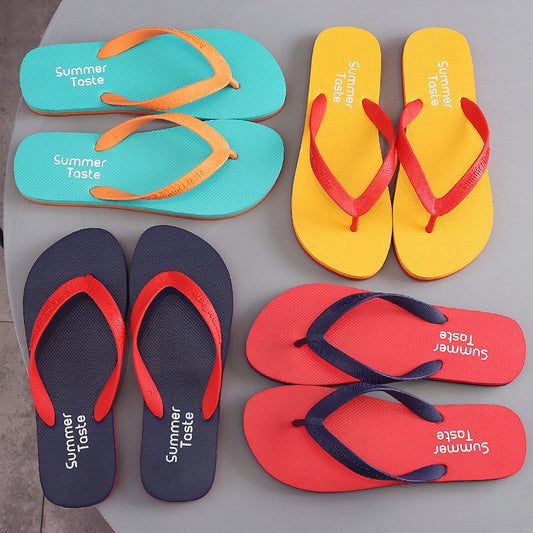 New Two-tone Flip-flops For Men Non-slip Clip-heels Stylish Sandals Beach Sandals