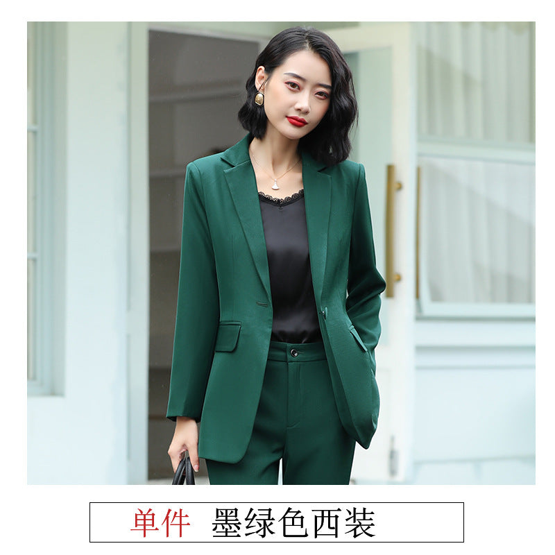 Woman's Femininity Formal Work Interview Long Sleeve Business Suit