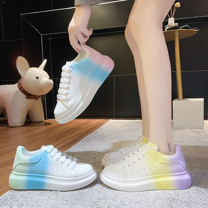 Women's New Thick Sole Small Gradient Color Daily Casual Shoes