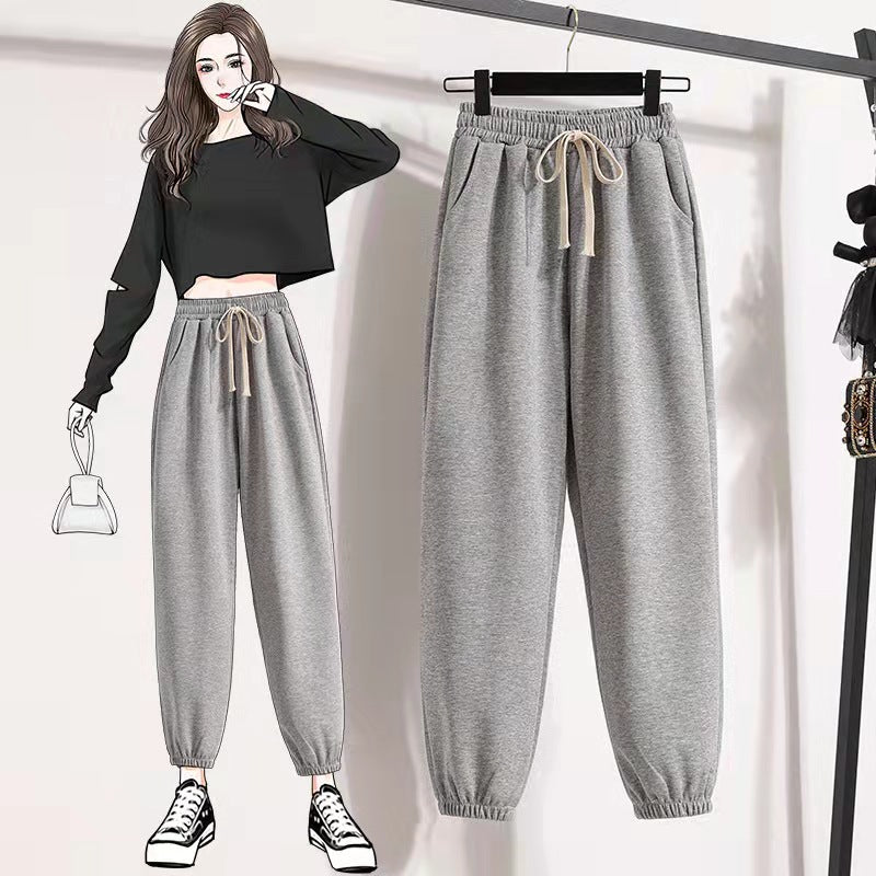 Children's Middle And Large Korean Sports Knitted Fashion Pants