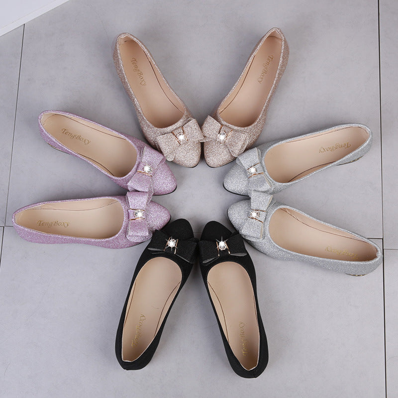 Women's Large Soybean Flat Heel Soft Soles Single Shoes