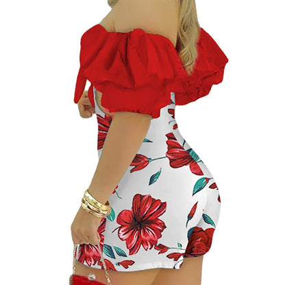 Sexy One-line Shoulder Short Sleeve Dress | Affordable-buy