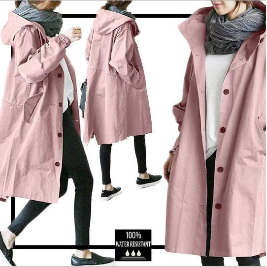 Women's New Style Temperament Waist Closed Long Sleeved Coat