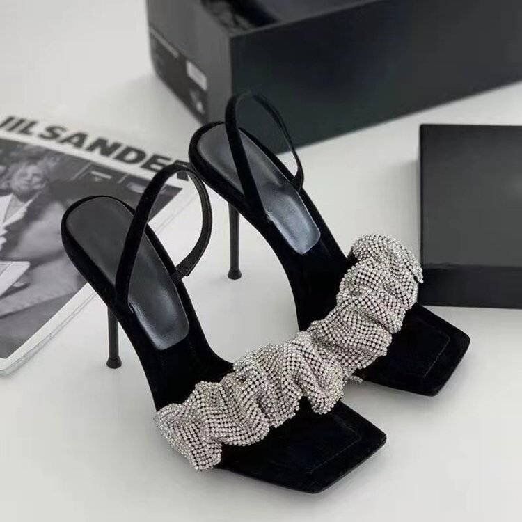 New Fairy Style Slippers Rhinestone Stiletto Sandals
