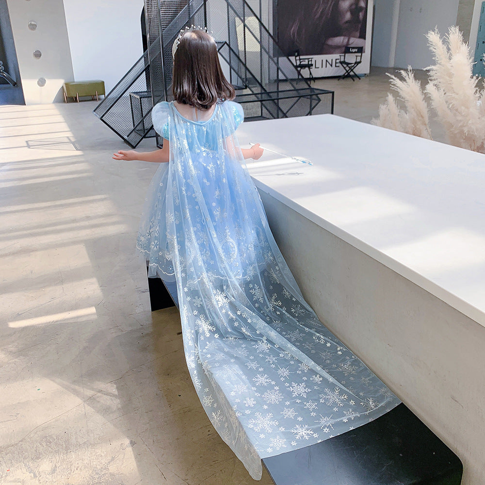 Princess Girl Bubble Sleeve Mesh Skirt | Affordable-buy