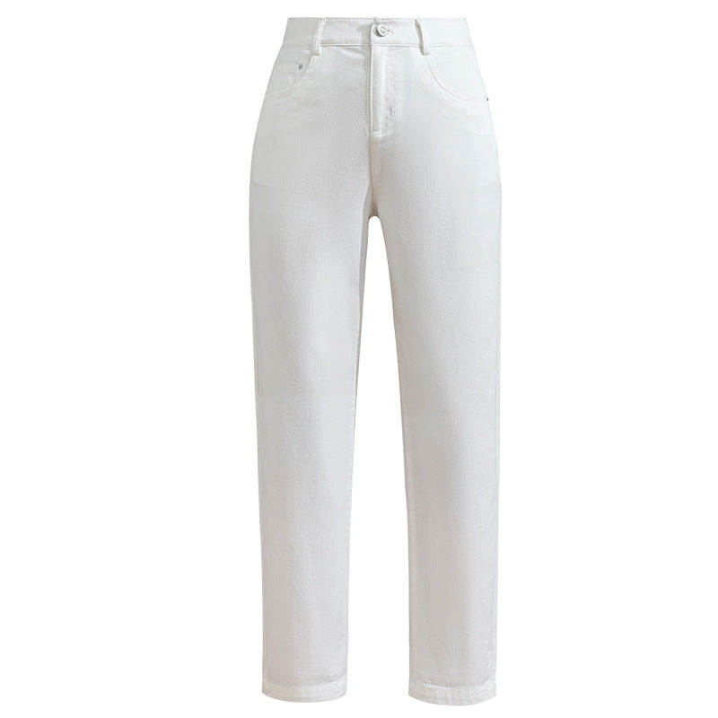 Three-proof White Jeans High-waisted Pants | Affordable-buy
