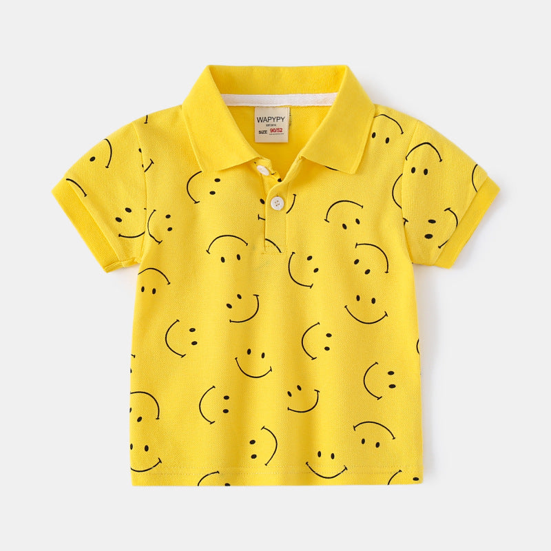 Boys Short Sleeve Polo Shirt Summer T-shirt