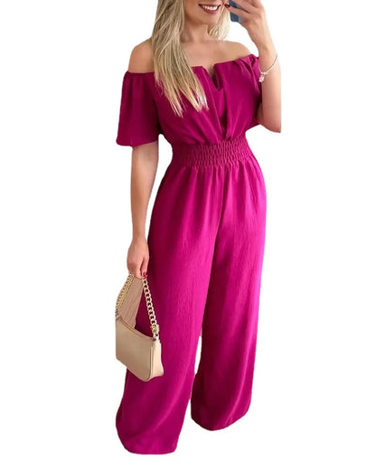Women Short Sleeve Fit Jumpsuit Solid Pant | Affordable-buy