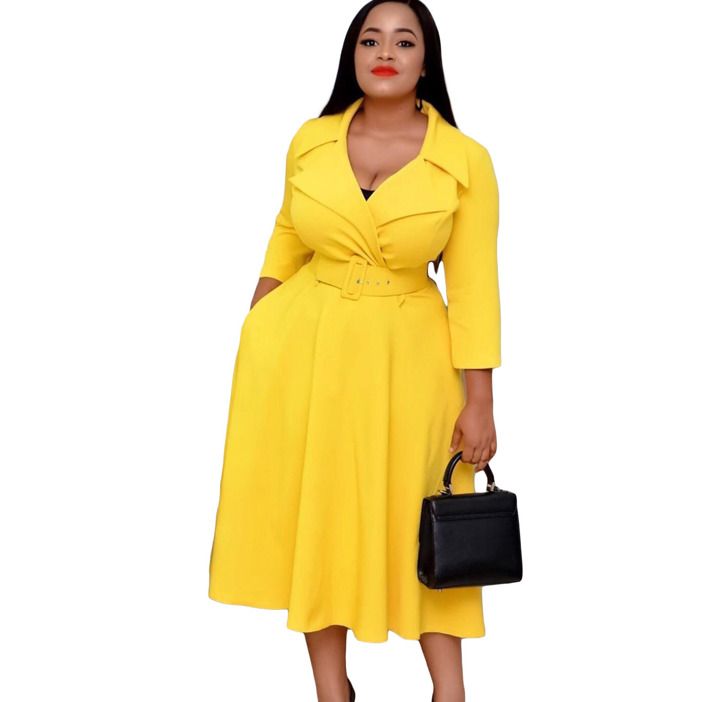 African Dress Suit Collar Waist Slimming Plus Size Women's Clothing