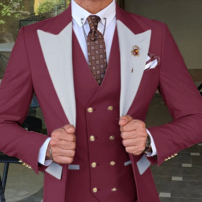 Business Casual Men's Three-piece Groom Suit