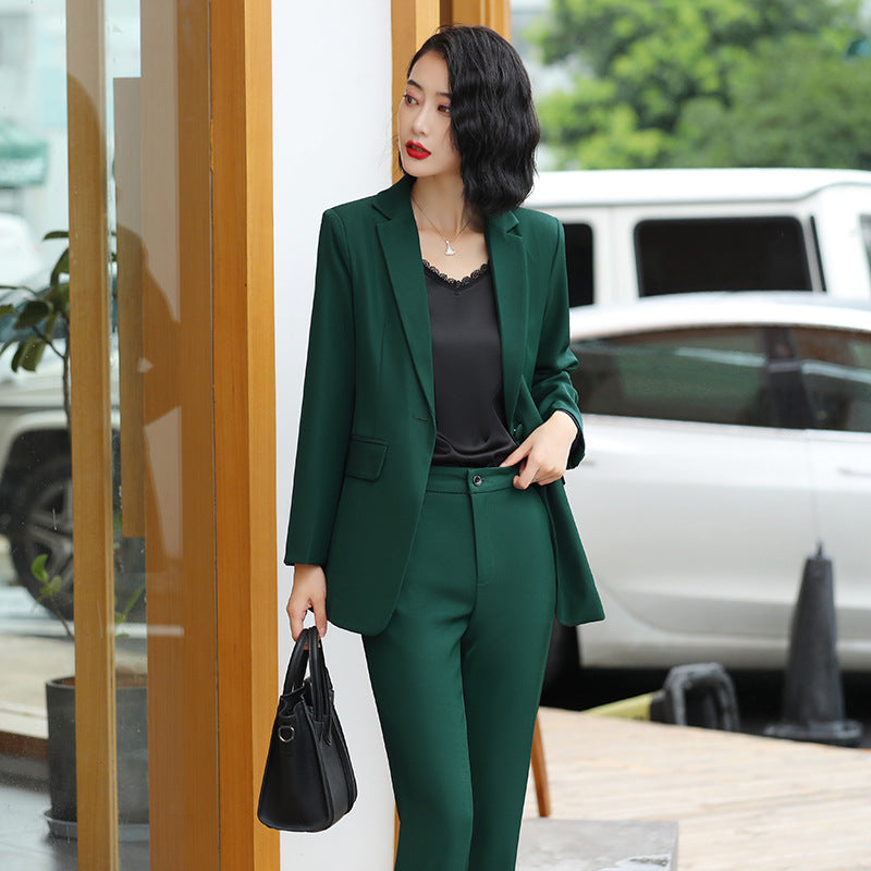 Woman's Femininity Formal Work Interview Long Sleeve Business Suit