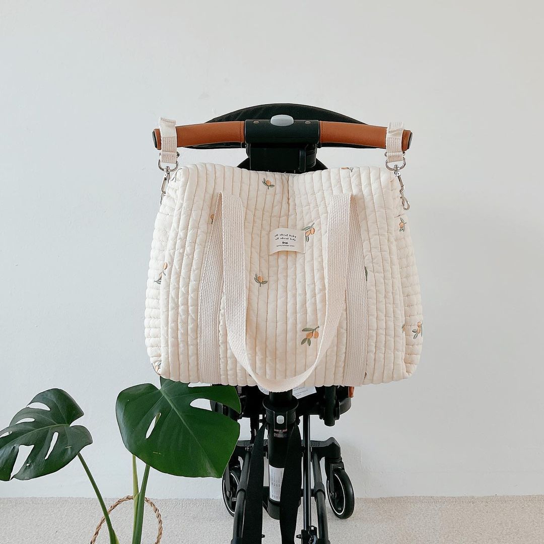 New Zipper Embroidered Cotton Derived Stroller Hanging Diaper Bag