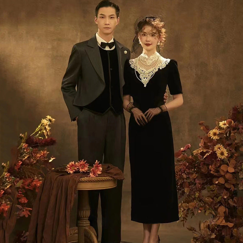 Couple Portrait Lace Hepburn Style Cheongsam