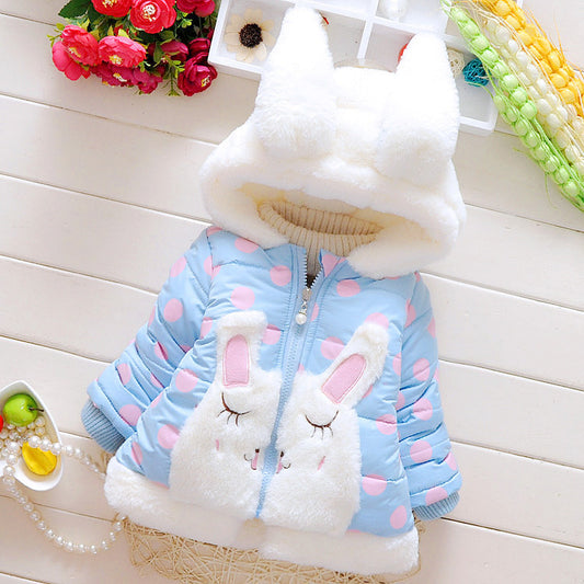 Children's Winter New Shy Rabbit Thickened Cotton Padded Jacket Baby Cotton Padded Jacket