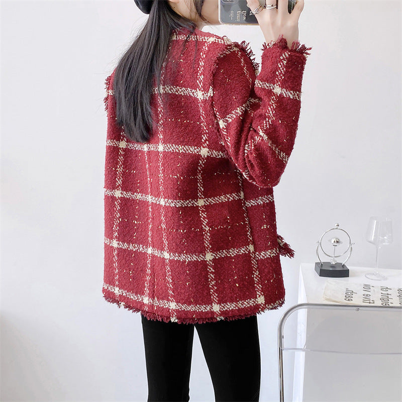 New Female Temperament Fragrance Color Matching Foreign Style Versatile Retro Coat