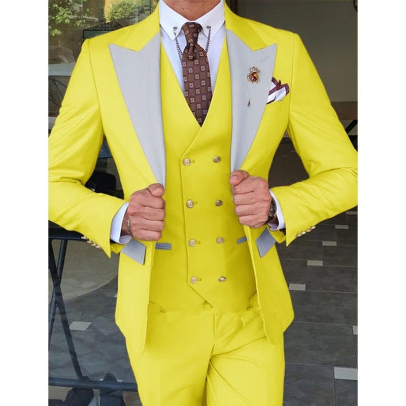 Business Casual Men's Three-piece Groom Suit