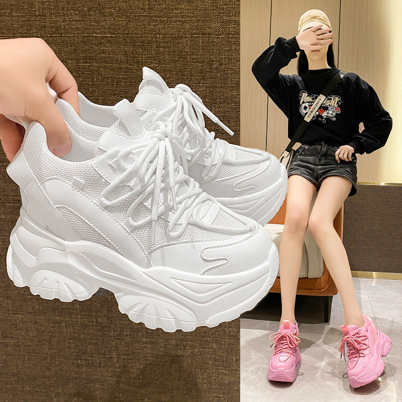 New Women's Thick Soled With Elevated Sports Casual Shoes