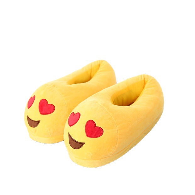 Emoji Slipper Stool Expression Slipper Winter Couple Plush Cotton Slipper