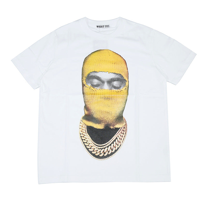Trendy Hip-hop Short Sleeve Street Loose Casual Pearl Masked T-shirt