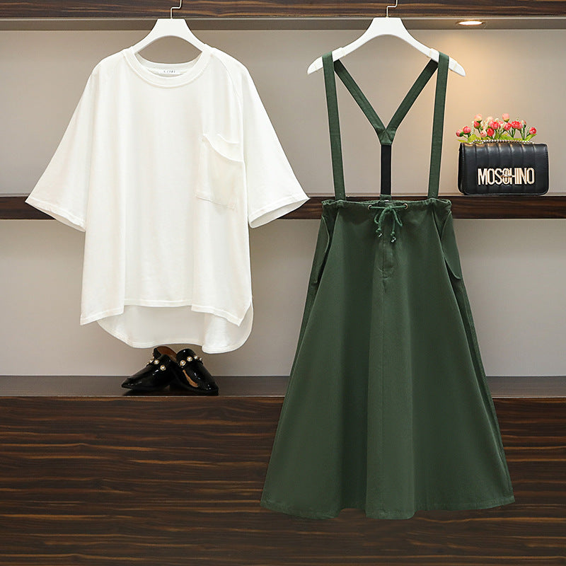 Female Fashion Age-reducing New Waist Collection Loose Show Thin Suspenders Skirt