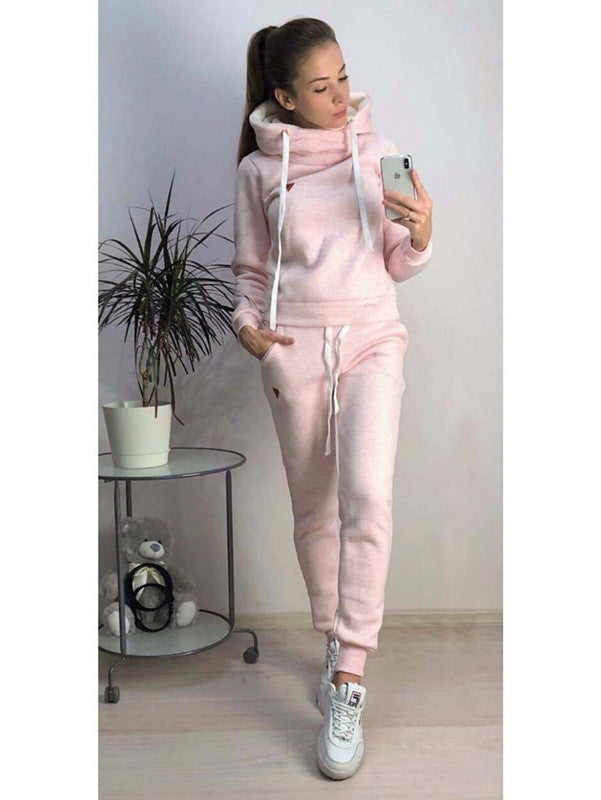 European And American Women's New Fleece Fashion Casual Sports Suit