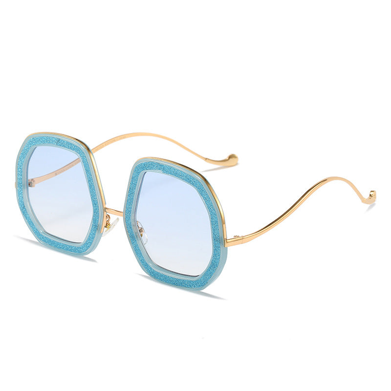 Fashion Street Flash Powder Glasses Personalized Sunglasses