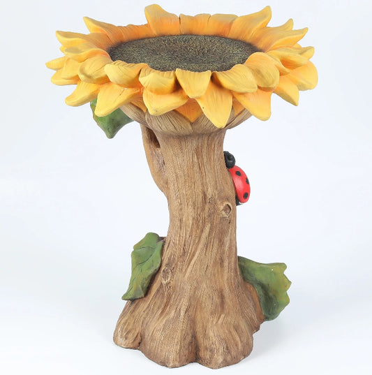 Polyresin Sunflower Bird Bath Sunflower Resin Craft Horticultural Ornaments