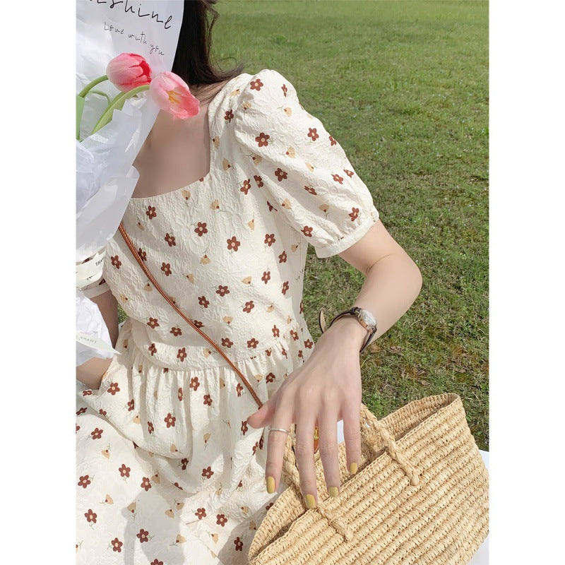 French Girl Fragmented Flower Gentle And Clever Dress