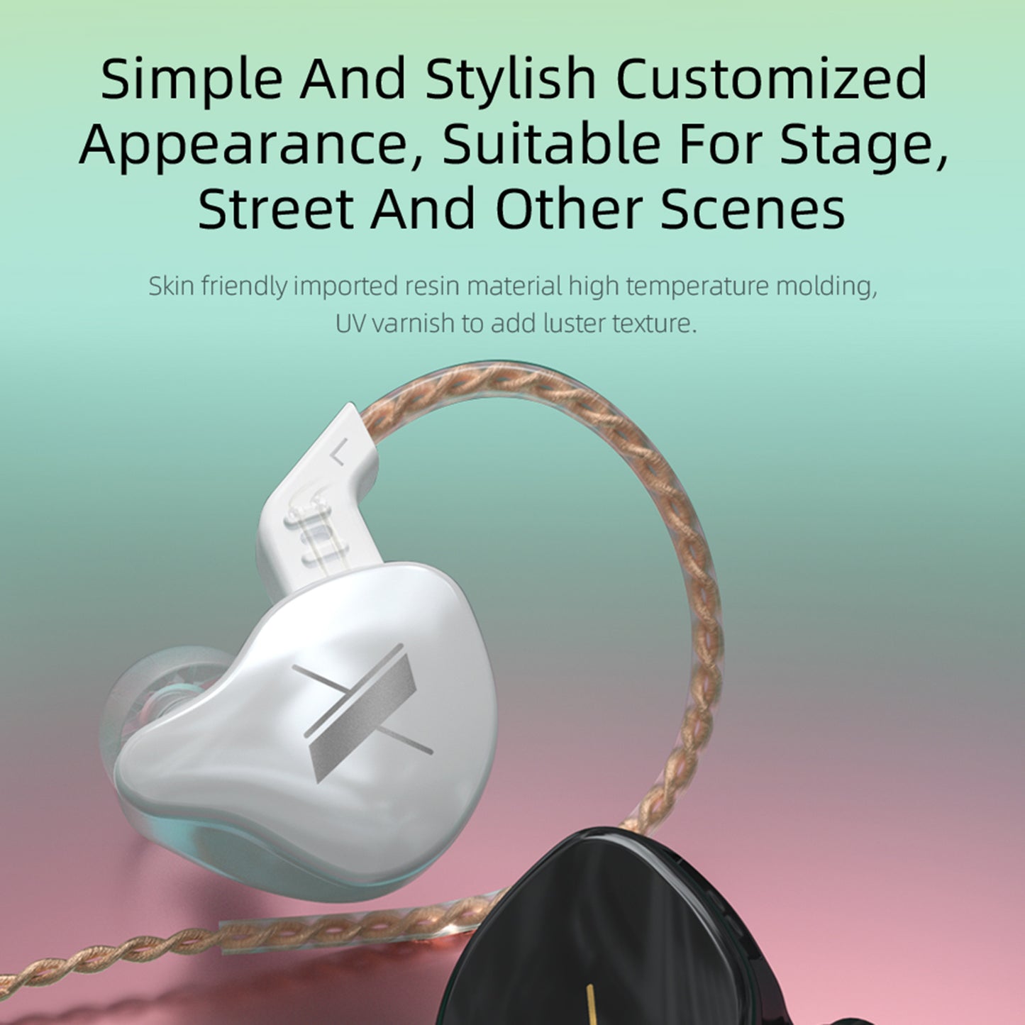 KZ EDX Customized Heavy-Bass Earphone In-ear Headphone with Stereo Stage Sound Noise Cancelling Wired Earbuds with Detachable Cable for Smartphones Music Player PC Tablet (No Mic)