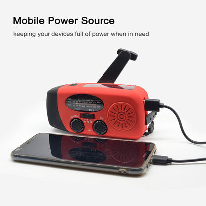 Portable Radio with AM/FM Flashlight Reading Lamp NOAA Weather Mobile Power Source for Emergency Solar Powered Crank Handheld Radio