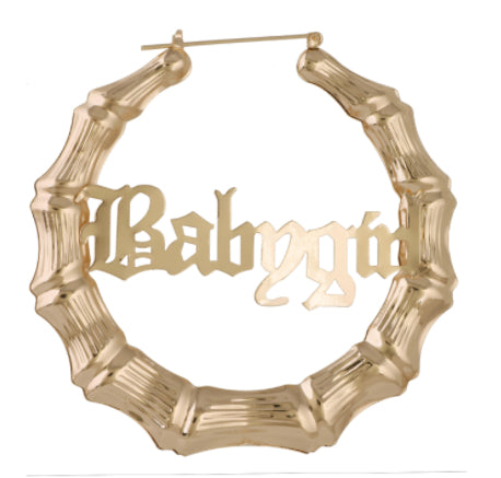 New Babygirl Fashion Letter Bamboo Earrings
