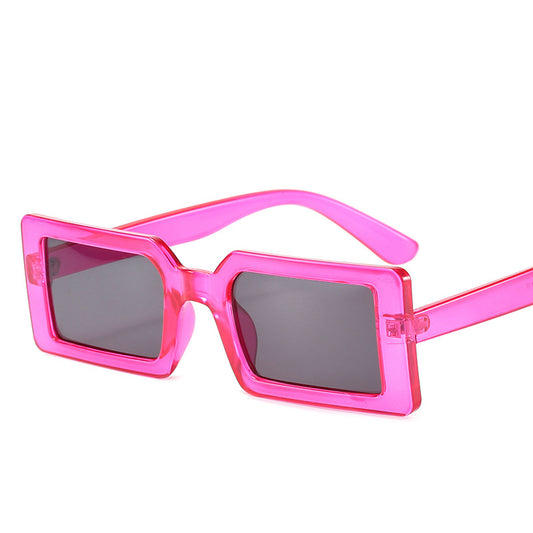 Fashion Square Small Frame Female Fluorescent Green Street Sunglasses